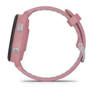 Garmin Forerunner 265S з чорним безелем, сірим корпусом та рожевим/сірим ремінцем