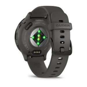 Garmin Venu 3S зі сланцевим сталевим безелем, сірим корпусом та силіконовим ремінцем