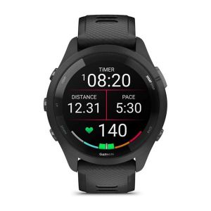 Garmin Forerunner 265 з чорним корпусом та чорним/сірим силіконовим ремінцем