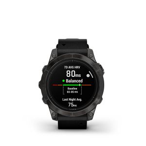 Garmin Epix Pro gen 2 Sapphire Edition 47 мм титановий сірий карбон DLC з чорним шкіряним ремінцем