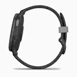 Garmin vivoactive 5 зі сланцевим алюмінієвим безелем, чорним корпусом та силіконовим ремінцем