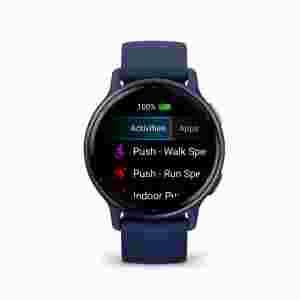 Garmin vivoactive 5 з алюмінієвим безелем синій металік, темно-синім корпусом та силіконовим ремінцем