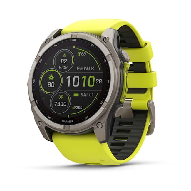 Garmin Fenix 8 47 мм Sapphire Solar титановий з жовто-графітовим ремінцем ― ForActive