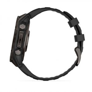 Garmin Fenix 8  47мм AMOLED Sapphire Carbon Grey DLC Titanium з чорно-сірим силіконовим ремінцем