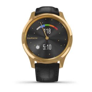 Garmin vivomove Luxe золотавий 24K з чорним ремінцем з італійської шкіри