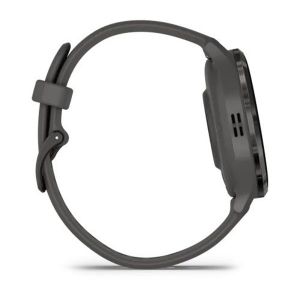 Garmin Venu 3S зі сланцевим сталевим безелем, сірим корпусом та силіконовим ремінцем