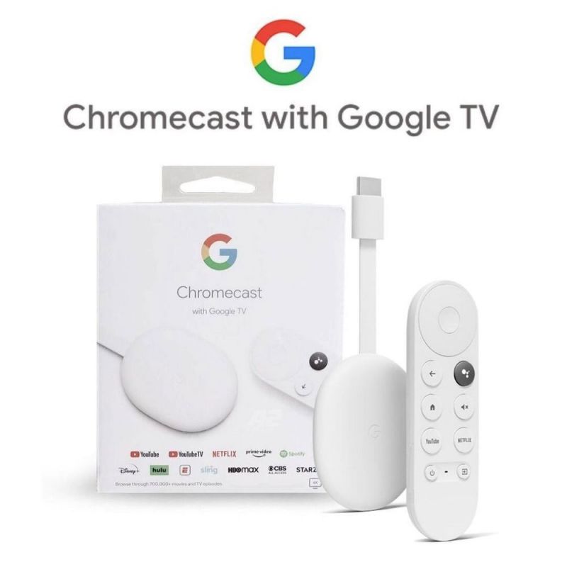 ТВ медіа приставка Google Chromecast 4K with Google TV Snow ― ForActive