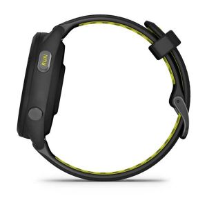 Garmin Forerunner 265S з чорним корпусом та чорним/жовтим силіконовим ремінцем