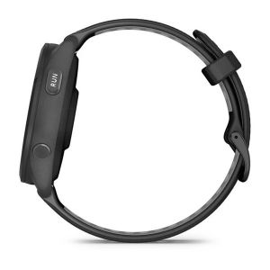 Garmin Forerunner 265 з чорним корпусом та чорним/сірим силіконовим ремінцем