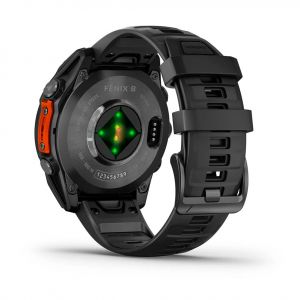 Garmin Fenix 8 47мм AMOLED Slate grey з чорним силіконовим ремінцем