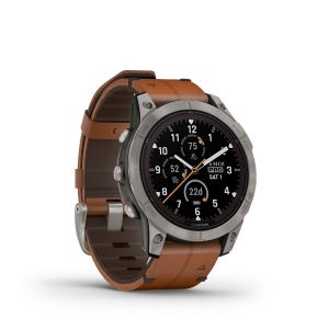 Garmin fenix 7 Pro – Sapphire Solar Edition титановий з каштановим шкіряним ремінцем