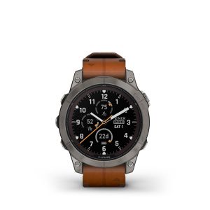 Garmin fenix 7 Pro – Sapphire Solar Edition титановий з каштановим шкіряним ремінцем