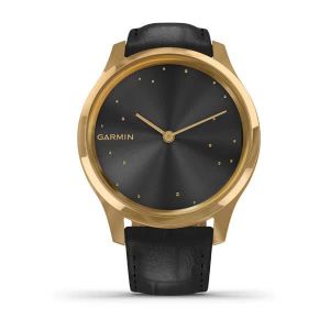 Garmin vivomove Luxe золотавий 24K з чорним ремінцем з італійської шкіри