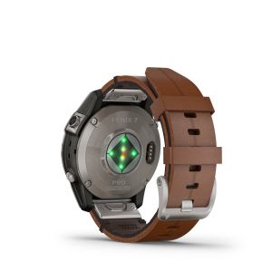 Garmin fenix 7 Pro – Sapphire Solar Edition титановий з каштановим шкіряним ремінцем