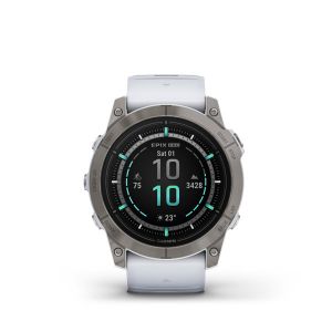 Garmin epix Pro gen 2 Sapphire Edition 51 мм титановий з білим ремінцем