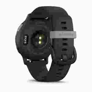 Garmin vivoactive 5 зі сланцевим алюмінієвим безелем, чорним корпусом та силіконовим ремінцем