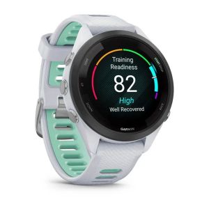 Garmin Forerunner 265S з чорним безелем, білим корпусом та силіконовим ремінцем білий/Neo Tropic