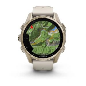 Garmin Fenix 8 43мм AMOLED Sapphire Soft Gold з Fog Gray/Dark Sandstone силіконовим ремінцем