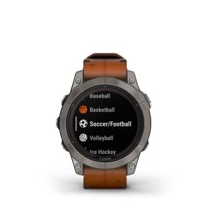 Garmin fenix 7 Pro – Sapphire Solar Edition титановий з каштановим шкіряним ремінцем