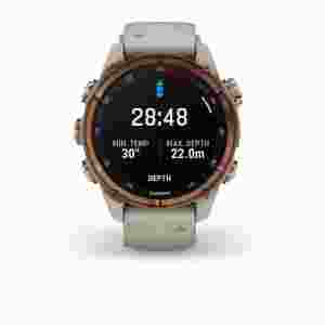 Garmin Descen Mk3i  43 мм бронзовий PVD титановий з силіконовим ремінцем кольору французький сірий