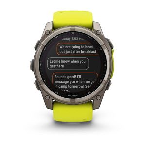 Garmin Fenix 8 47 мм Sapphire Solar титановий з жовто-графітовим ремінцем