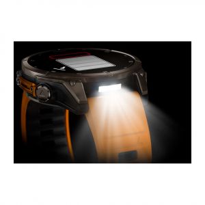 Garmin Fenix 8  47мм AMOLED Sapphire Titanium з помаранчево графітовим силіконовим ремінцем